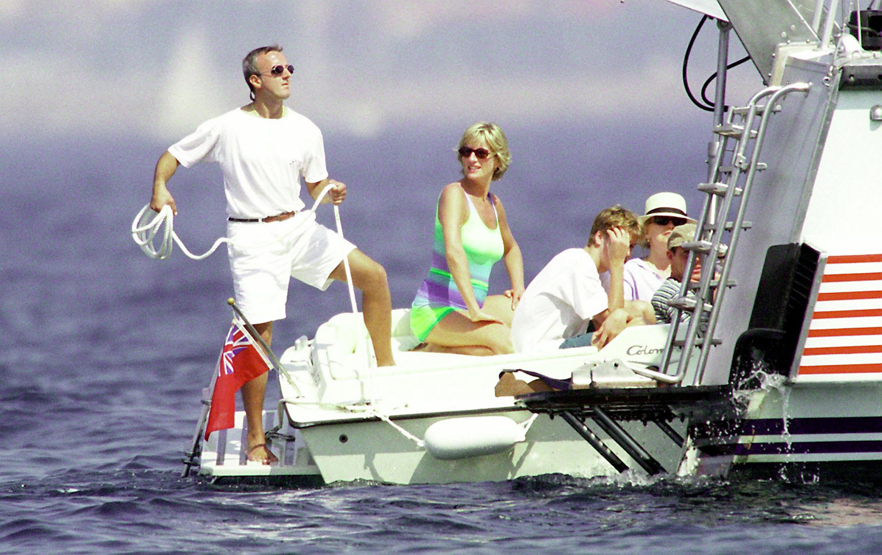 Princess Diana and Prince William are seen holidaying on the Al Fayed family's yacht in St. Tropez