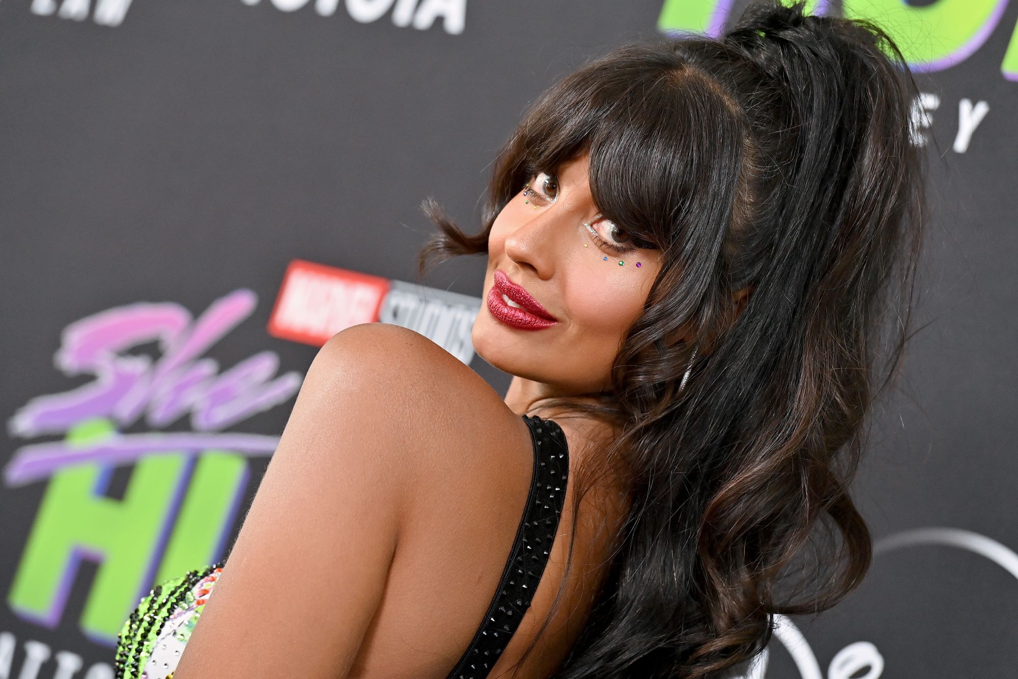 Jameela Jamil, who stars as Titania in 'She-Hulk: Attorney at Law,' wears