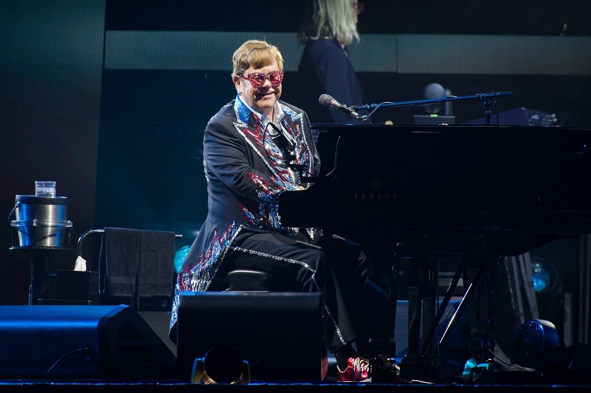 Sir Elton John performs during his Farewell Yellow Brick Road tour in France
