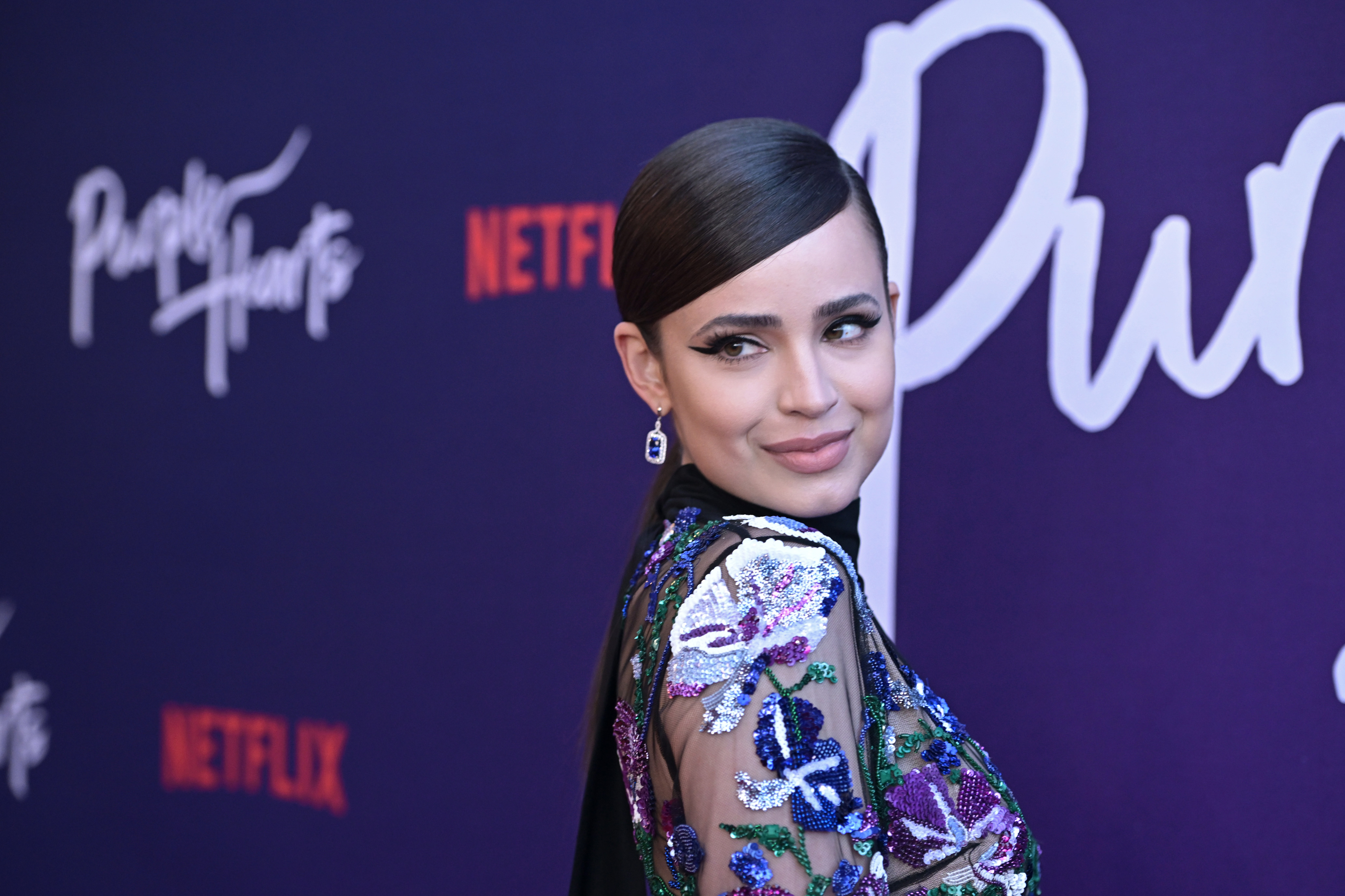 Sofia Carson attends Netflix's Purple Hearts special screening
