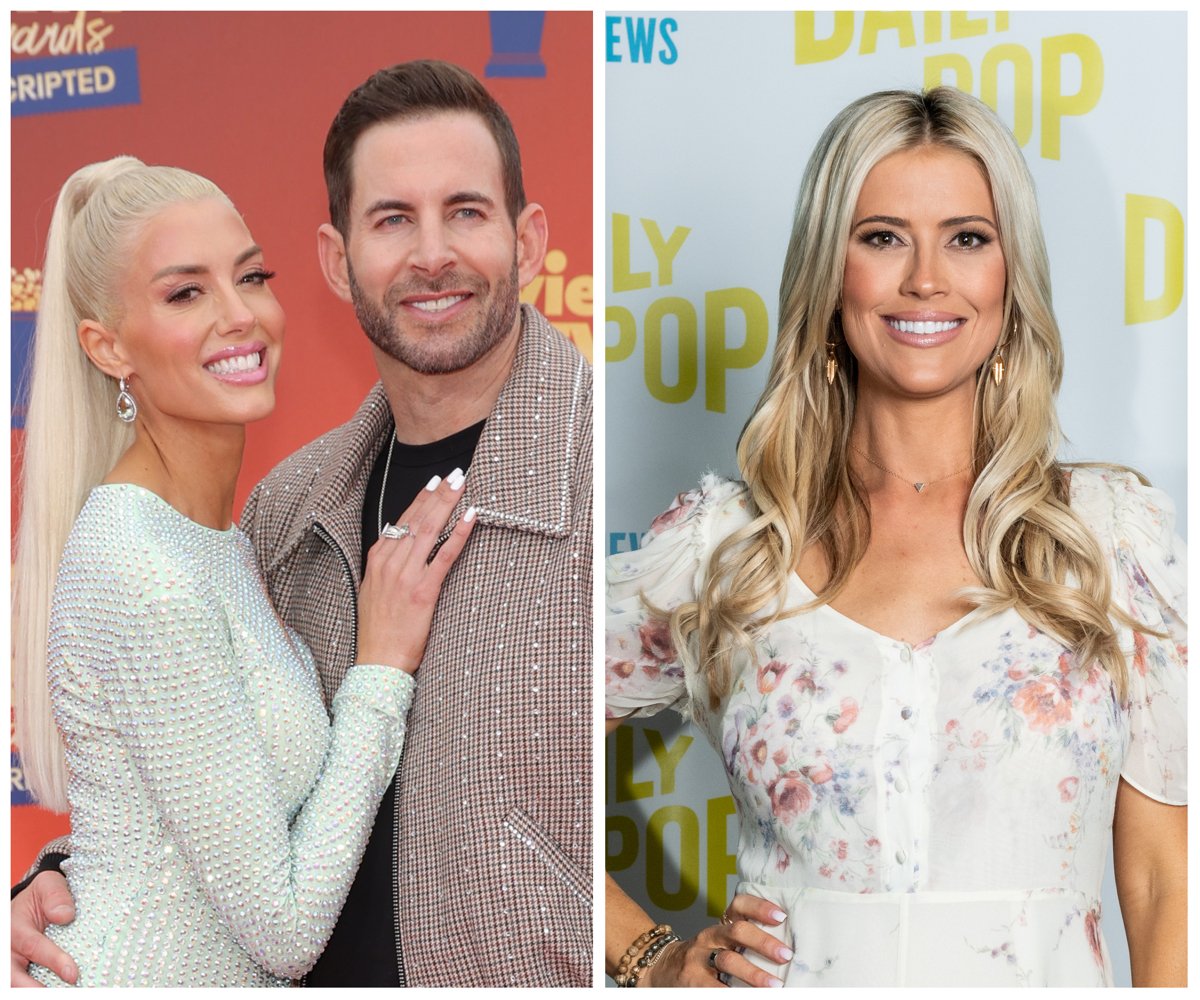 Side by side photos of Heather Rae Young, Tarek El Moussa, and Christina Hall.