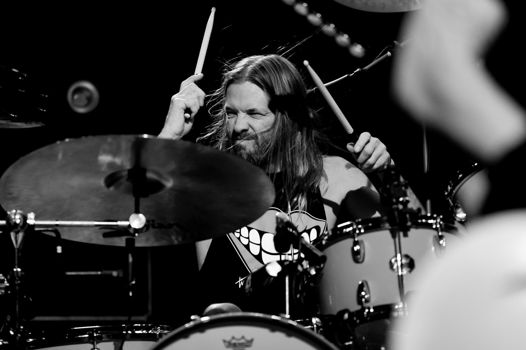Taylor Hawkins of Foo Fighters performing for the Los Angeles premier of 'Studio 666' at the Fonda Theatre