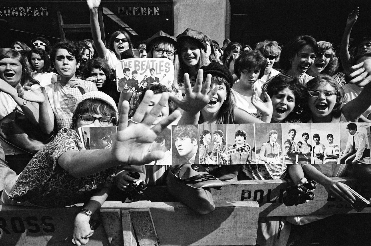 Beatles fan waiting for the band in New York in 1964.