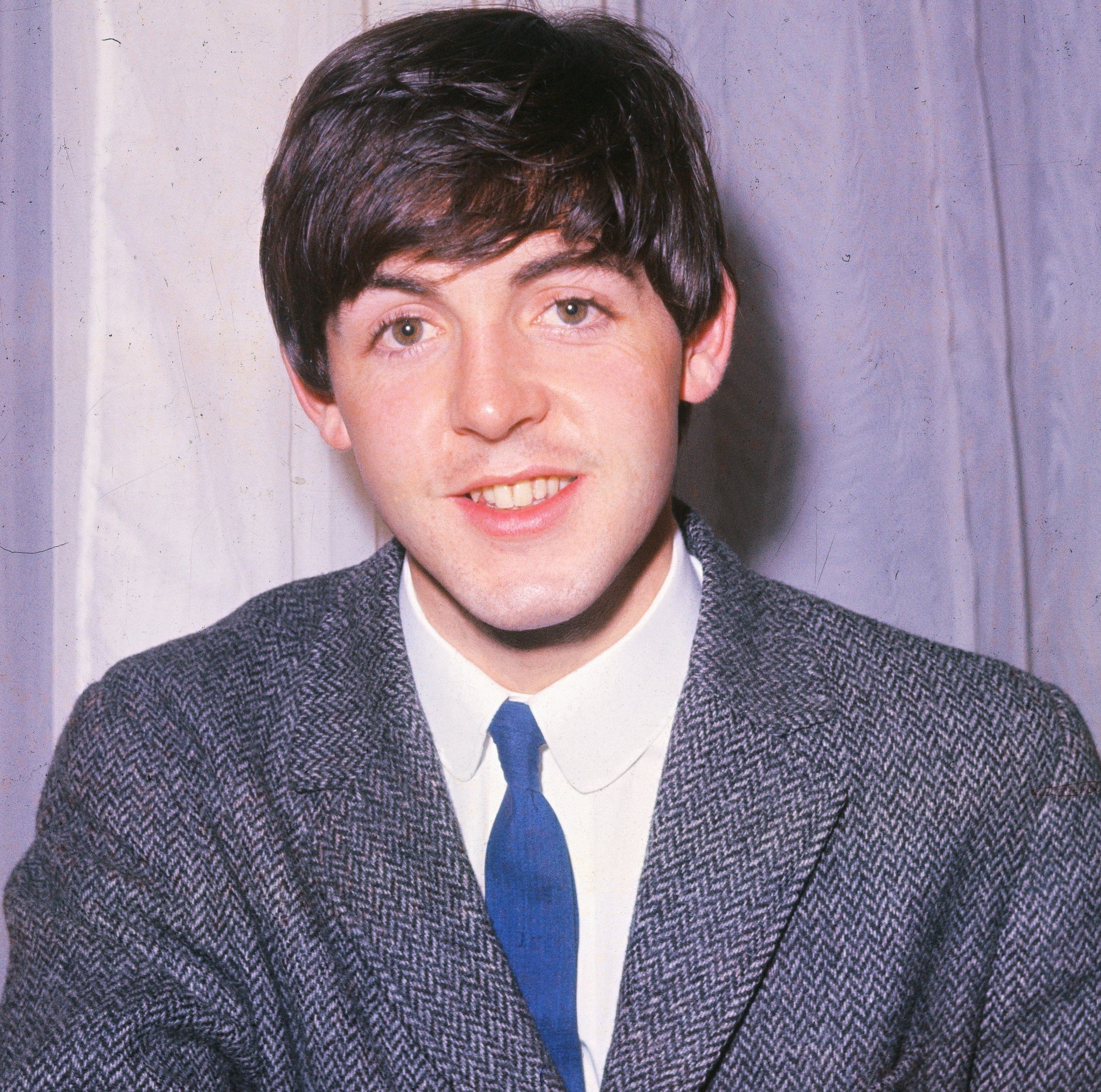 Paul McCartney wearing a suit during The Beatles' "Hey Jude" era