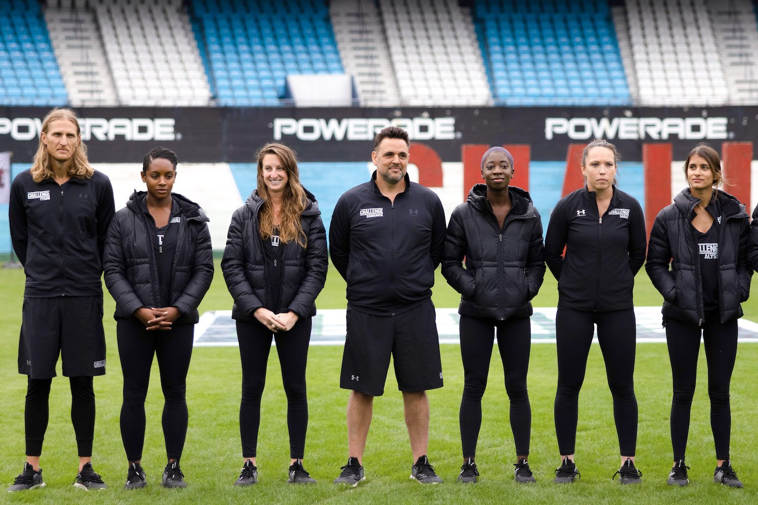 'The Challenge: USA' episode 9 cast on a field during the daily challenge