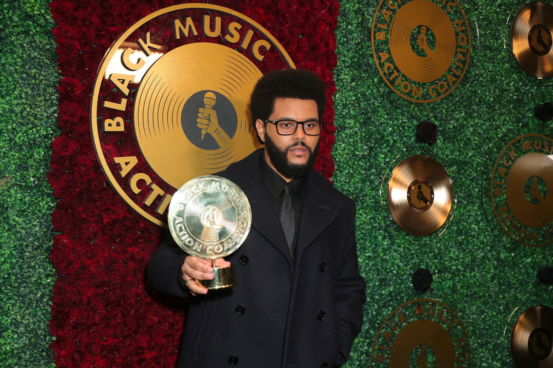 The Weeknd at the Music in Action Awards Ceremony held by the Black Music Action Coalition in West Hollywood