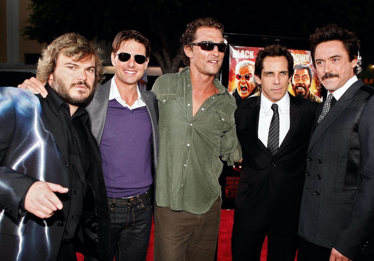 Tom Cruise, whose net worth is $600 million, poses with his 'Tropic Thunder' castmates