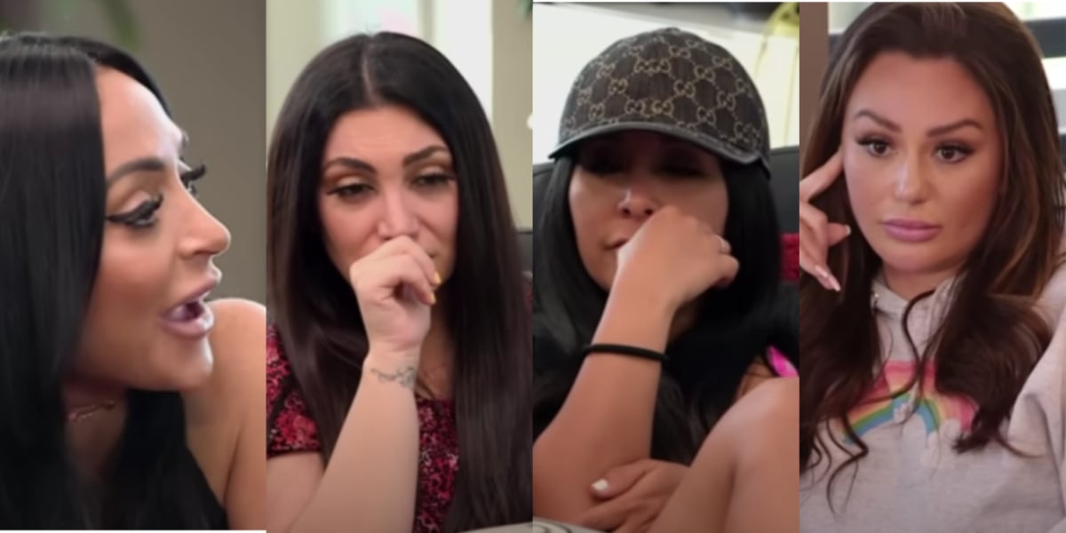 Angelina Pivarnick, Deena Cortese, Nicole Polizzi, and Jenni Farley during season 5 of 'Jersey Shore: Family Vacation.'