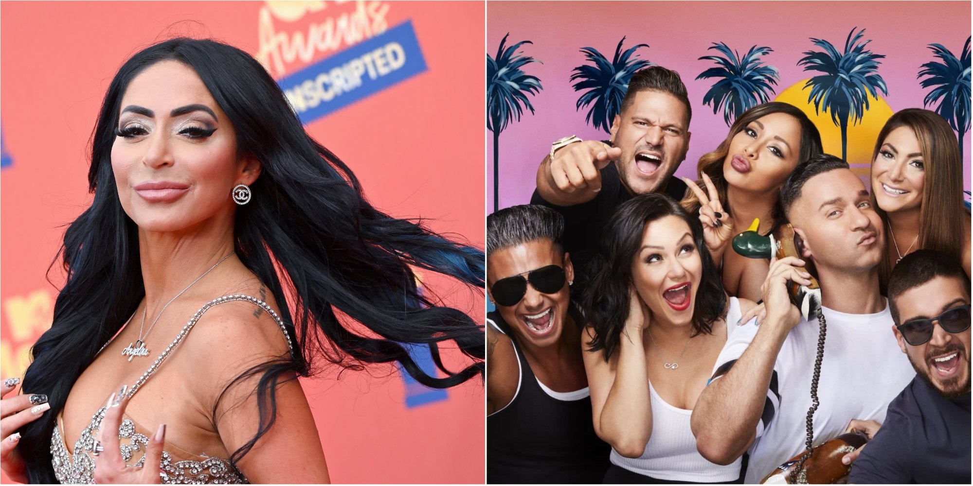 Angelina Pivarnick, Ronnie Ortiz Magro, Paul DelVecchio, Jenni Farley, Nicole Polizzi, Mike Sorrentino, Deena Cortese and Vinny Guadagnino star on 'Jersey Shore: Family Vacation.'