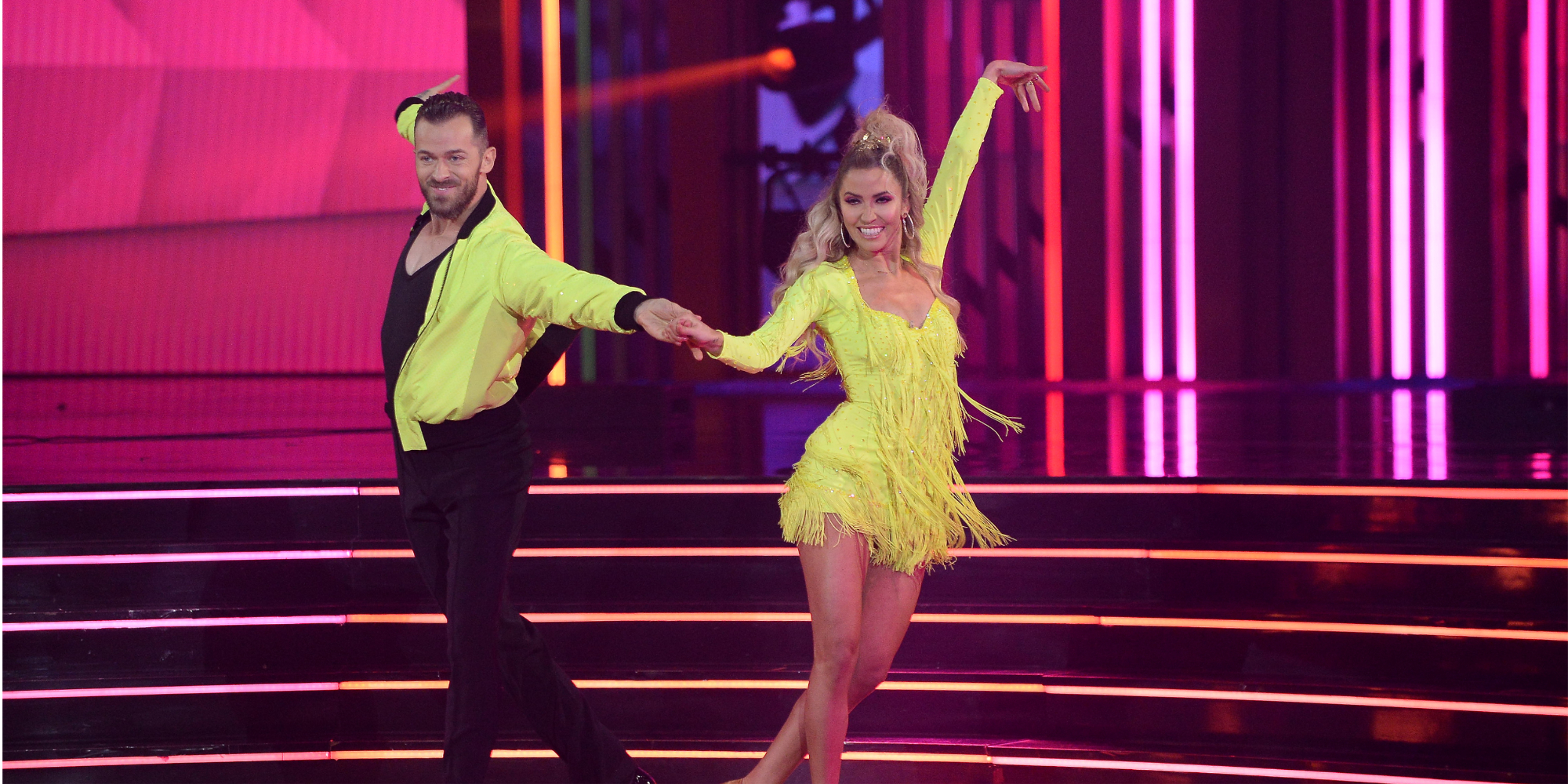 Artem Chigvinstev and Kaitlyn Bristowe on 'Dancing with the Stars' when 'The Bachelorette' contestant won a mirrorball trophy.
