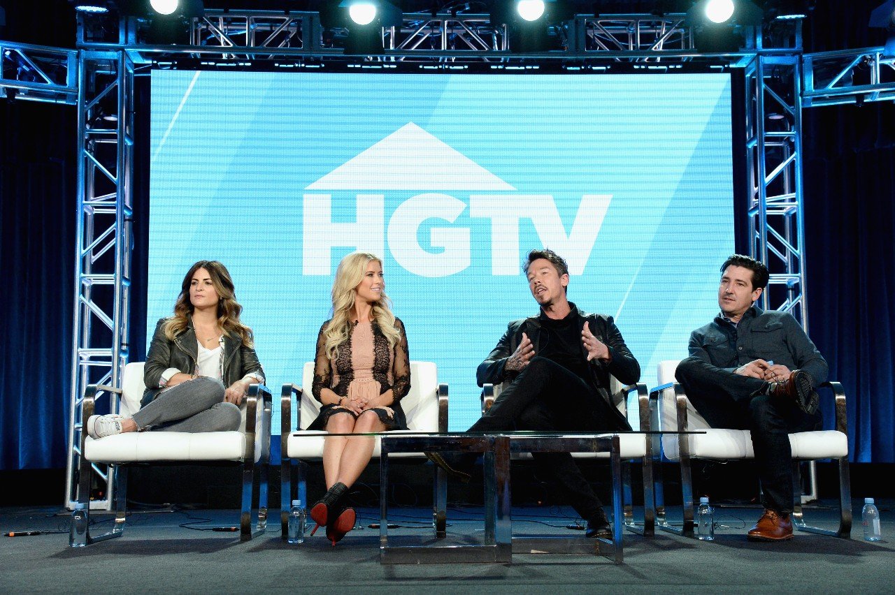 Jonathan Knight sits with the HGTV panel. 