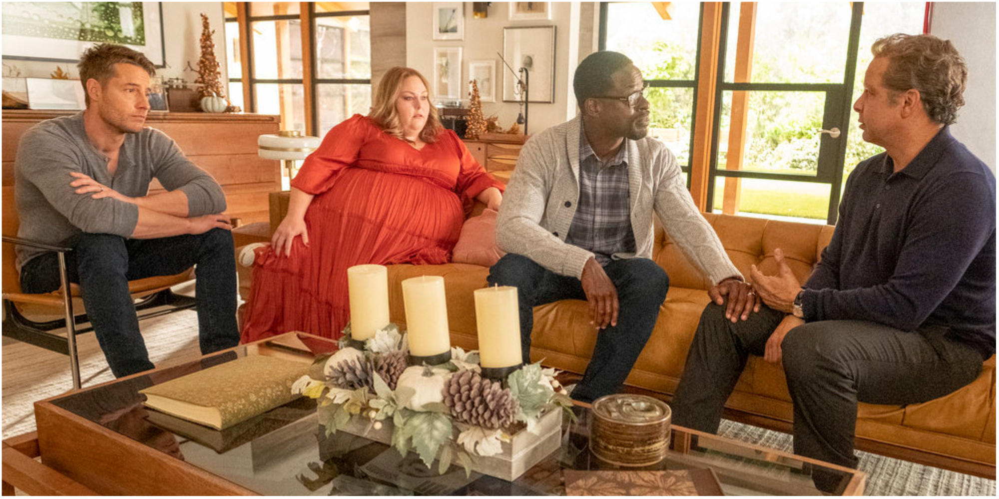 Justin Hartley, Chrissy Metz, Sterling K. Brown, and Chris Geere star on This Is Us.