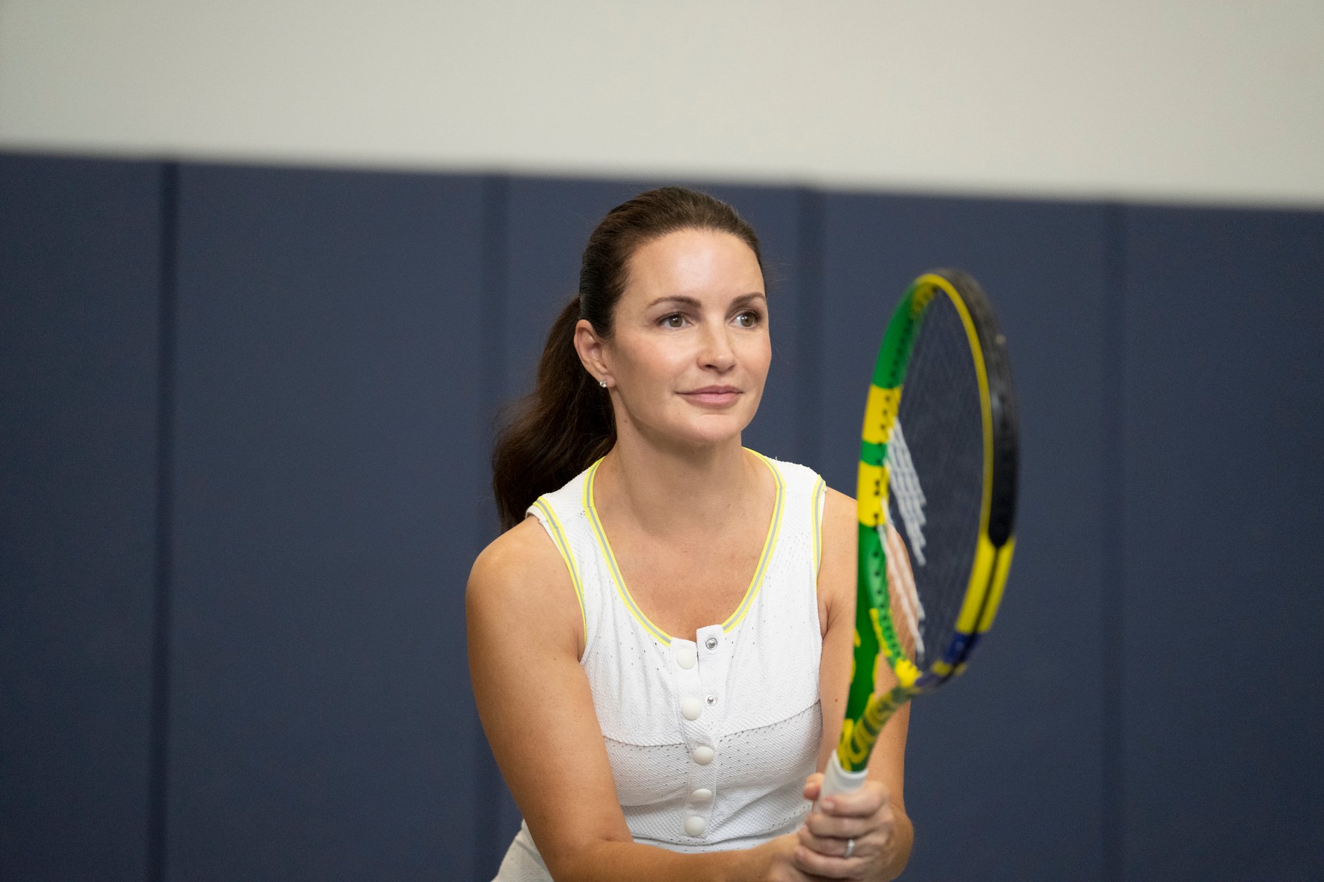 Charlotte York playing tennis in 'And Just Like That...'