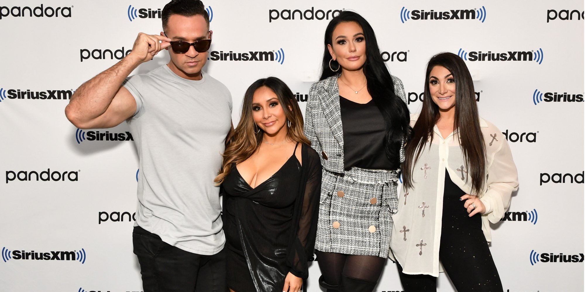 Mike Sorrentino, Nicole Polizzi, Jenni Farley, and Deena Cortese star on MTV's 'Jersey Shore: Family Vacation.'