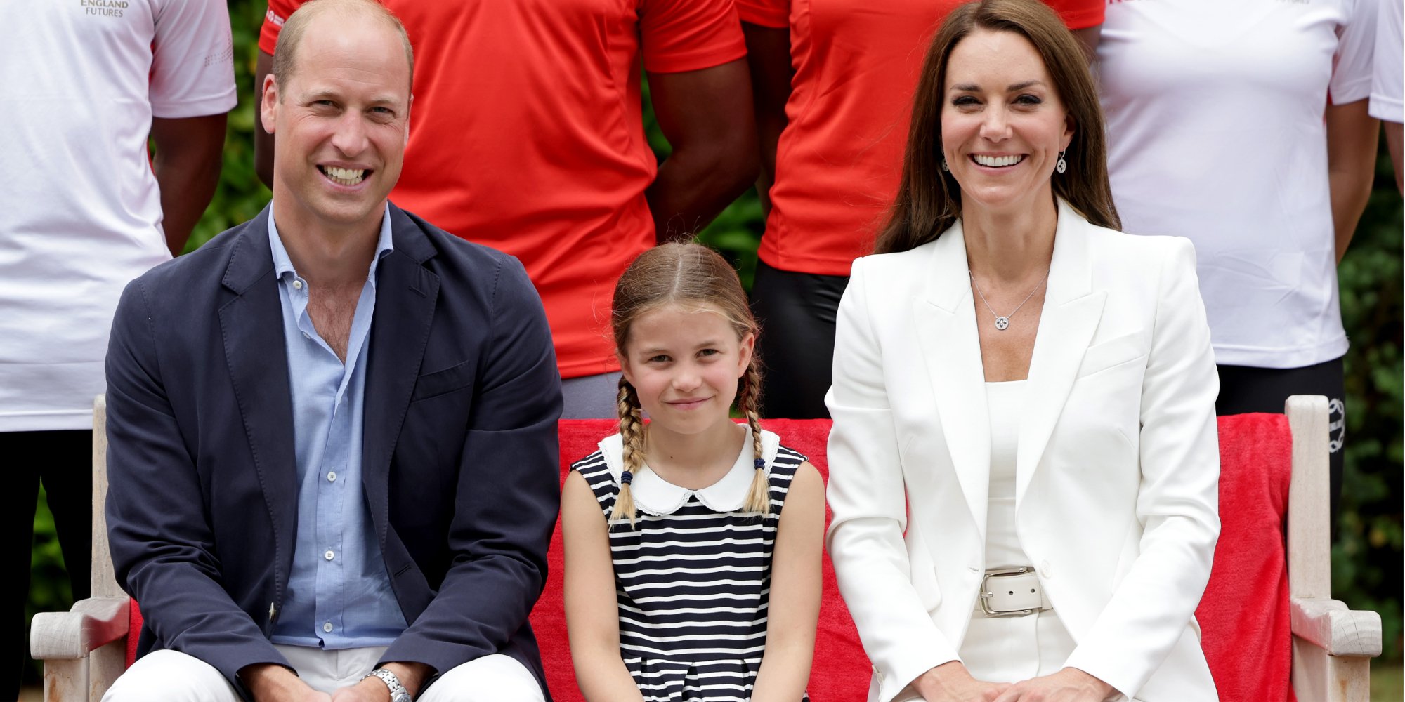Prince William, Princess Charlotte and Kate Middleton photographed in 2022 at a sporting event.
