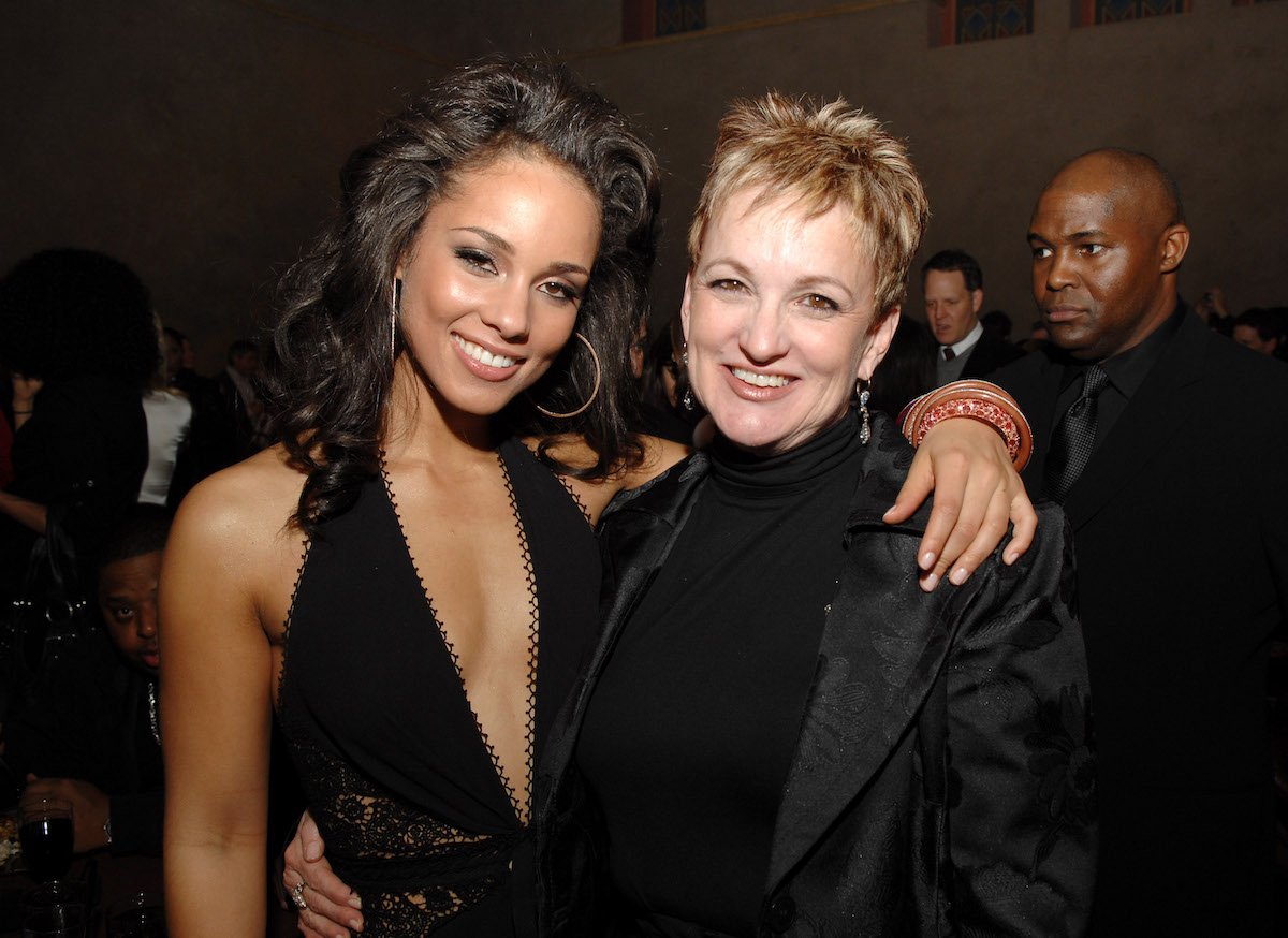 Singer Alicia Keys and her mother Terri Augello attend a media event together in 2007