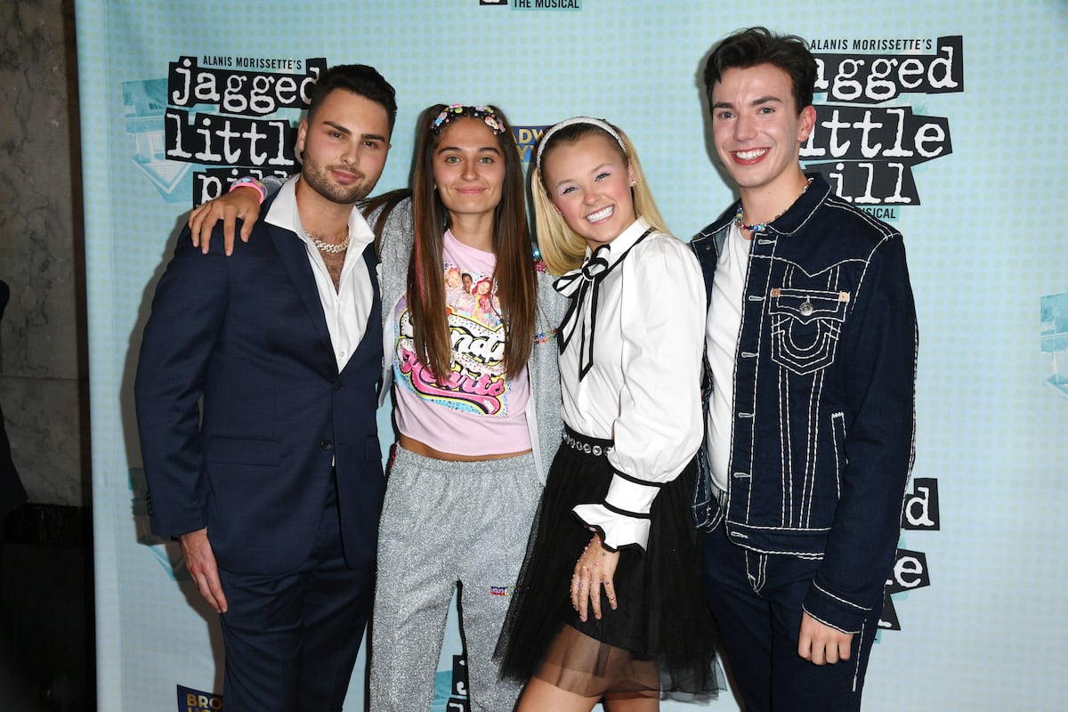 Christian Thomas, Avery Cyrus, JoJo Siwa, and Chase Thomas attend the Los Angeles Premiere of "Jagged Little Pill"