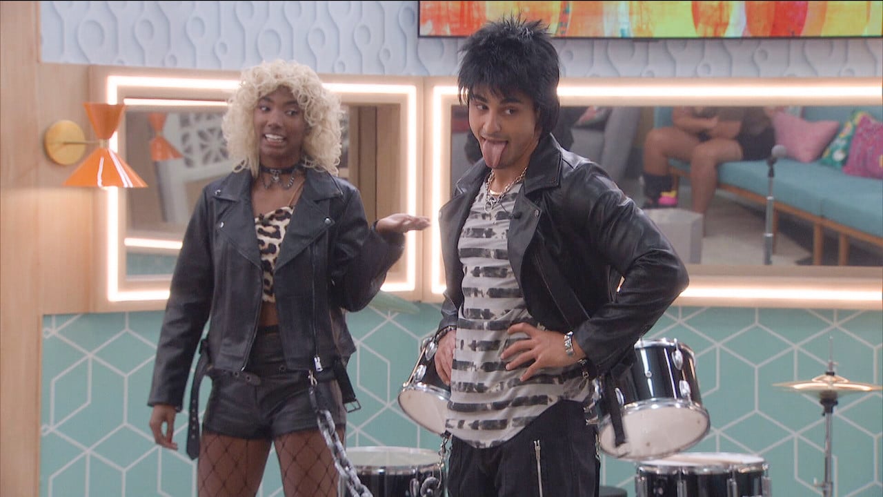 Taylor Hale and Joseph Abdin are dressed as punk rockers on 'Big Brother 24'.