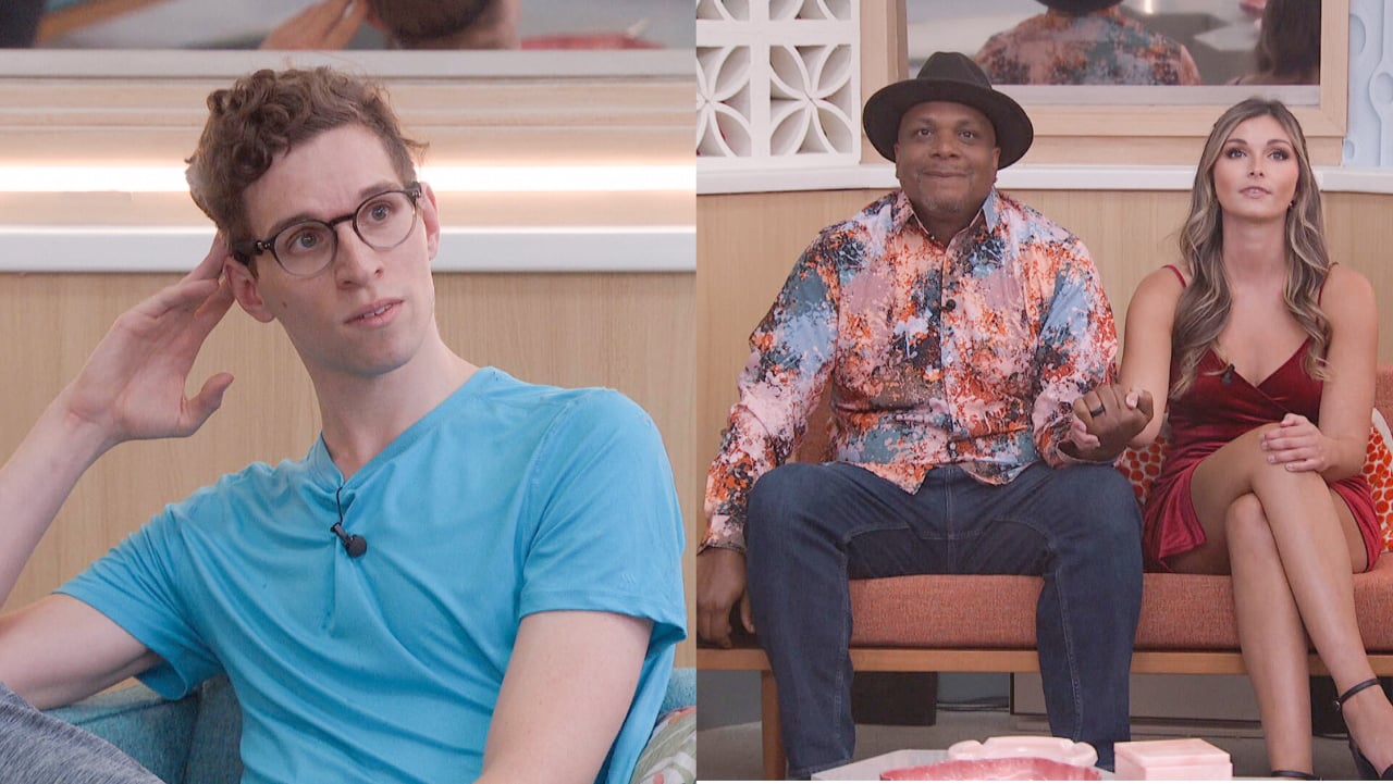 'Big Brother 24' houseguests Michael Bruner, Terrance Higgins, and Alyssa Snider sitting down during 'Big Brother 24'