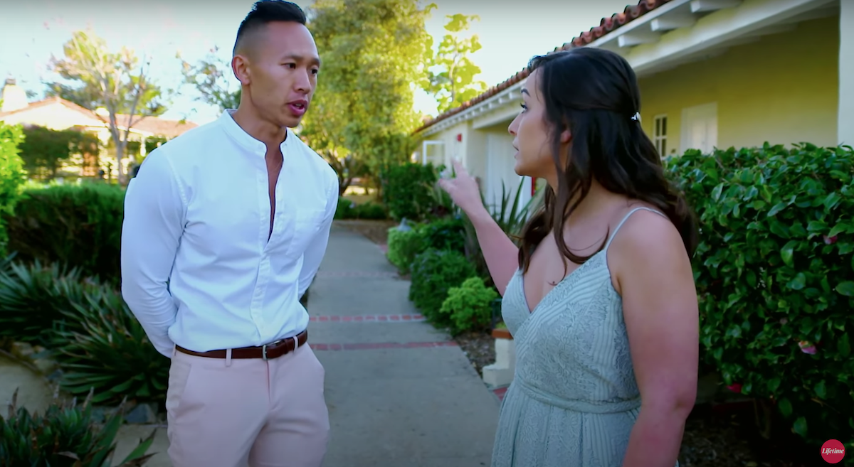 Binh and Morgan arguing in an episode of 'Married at First Sight' Season 15