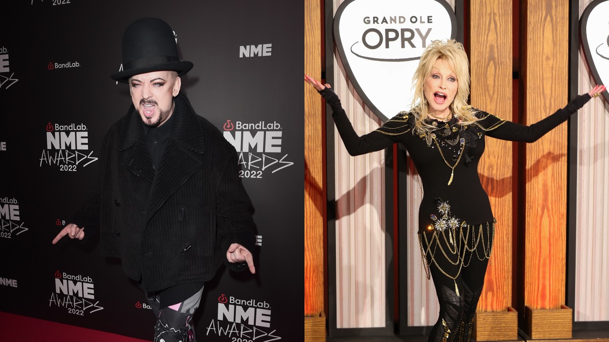 Boy George (L) once compared himself to Dolly Parton (R)