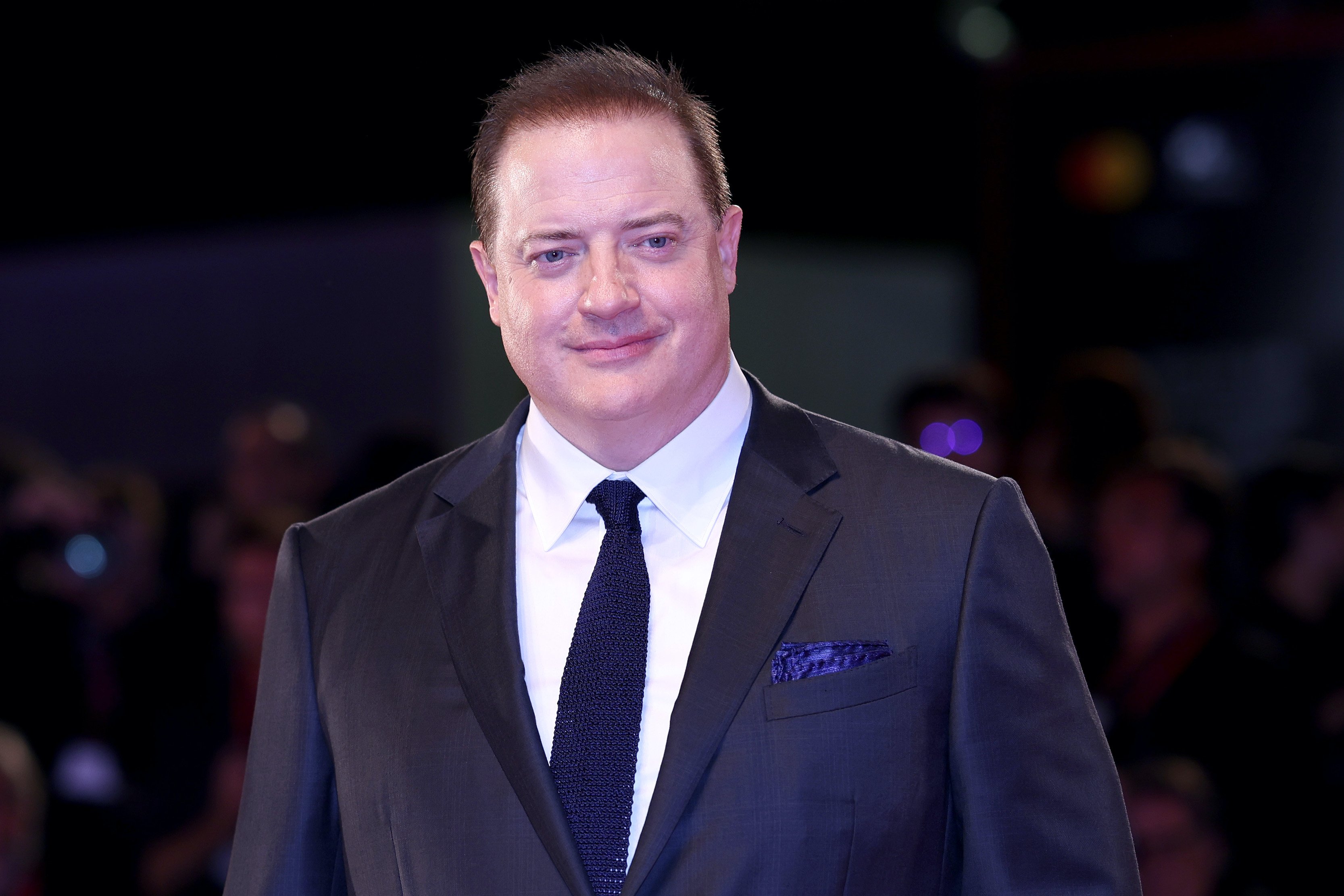 Brendan Fraser attends The Whale red carpet at the Venice International Film Festival