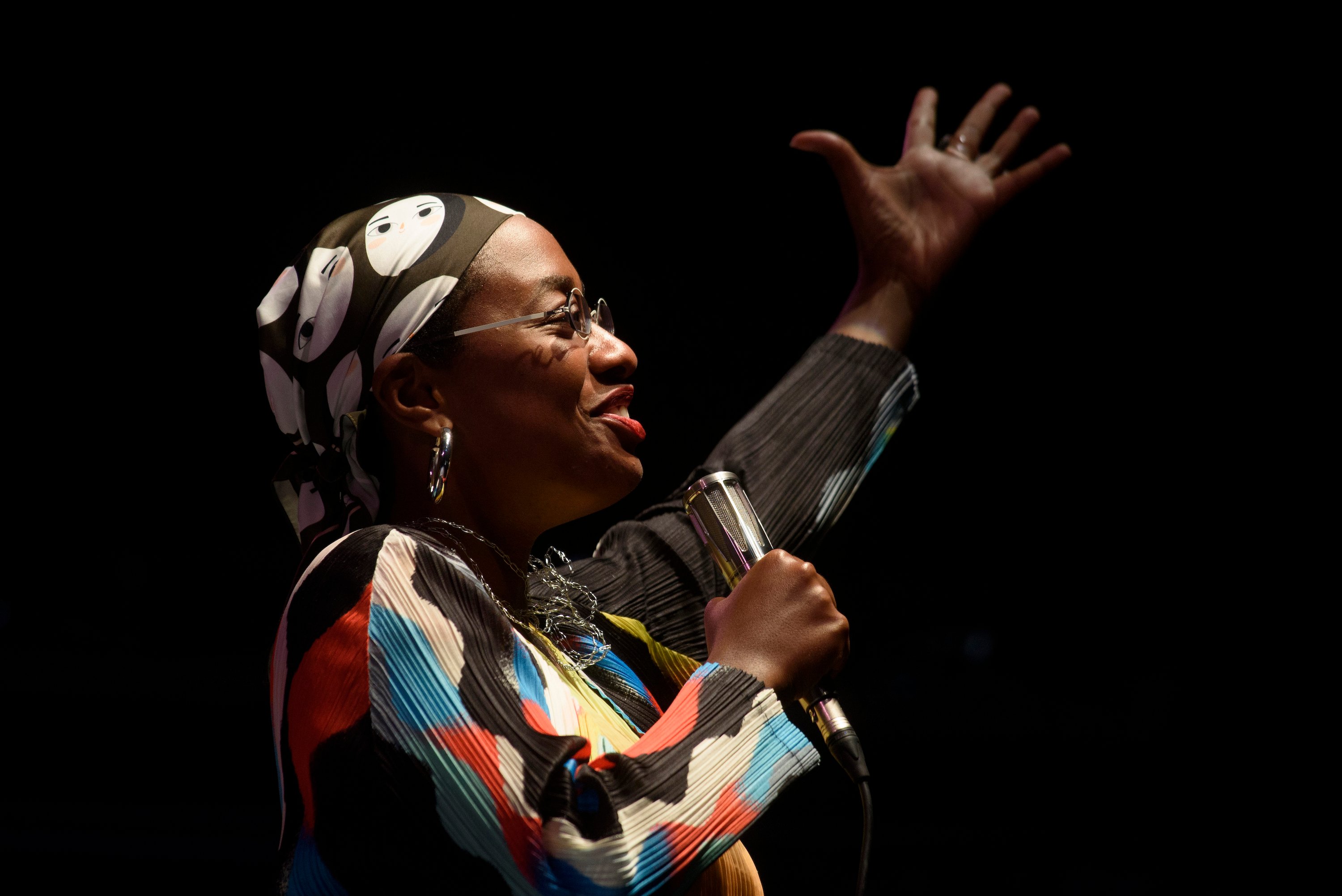 American jazz vocalist Cécile McLorin Salvant performs during 56th Donostiako Jazzaldia Jazz Festival