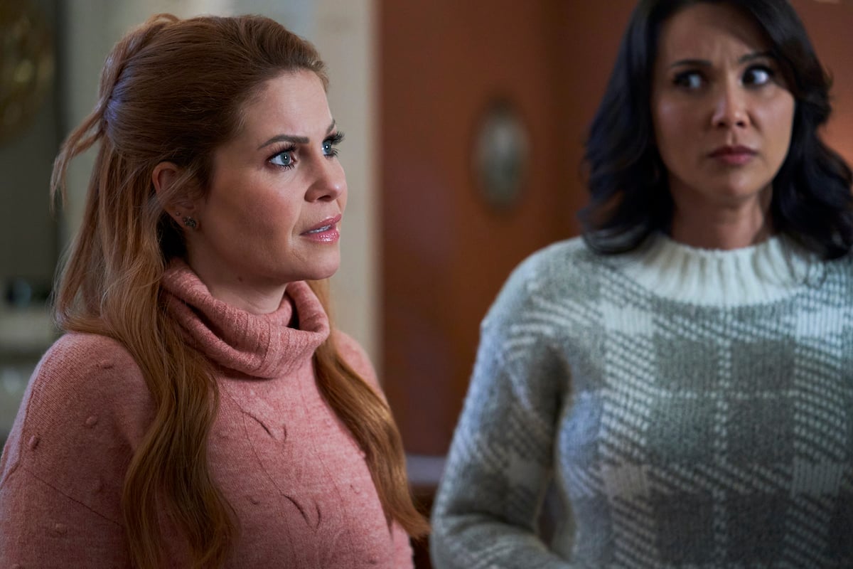 Candace Cameron Bure and Lexa Doig in 'Aurora Teagarden: Haunted By Murder'