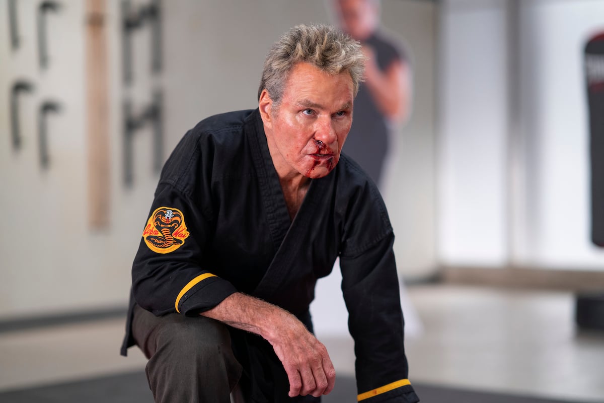 'Cobra Kai': Martin Kove kneels with blood running out his nose