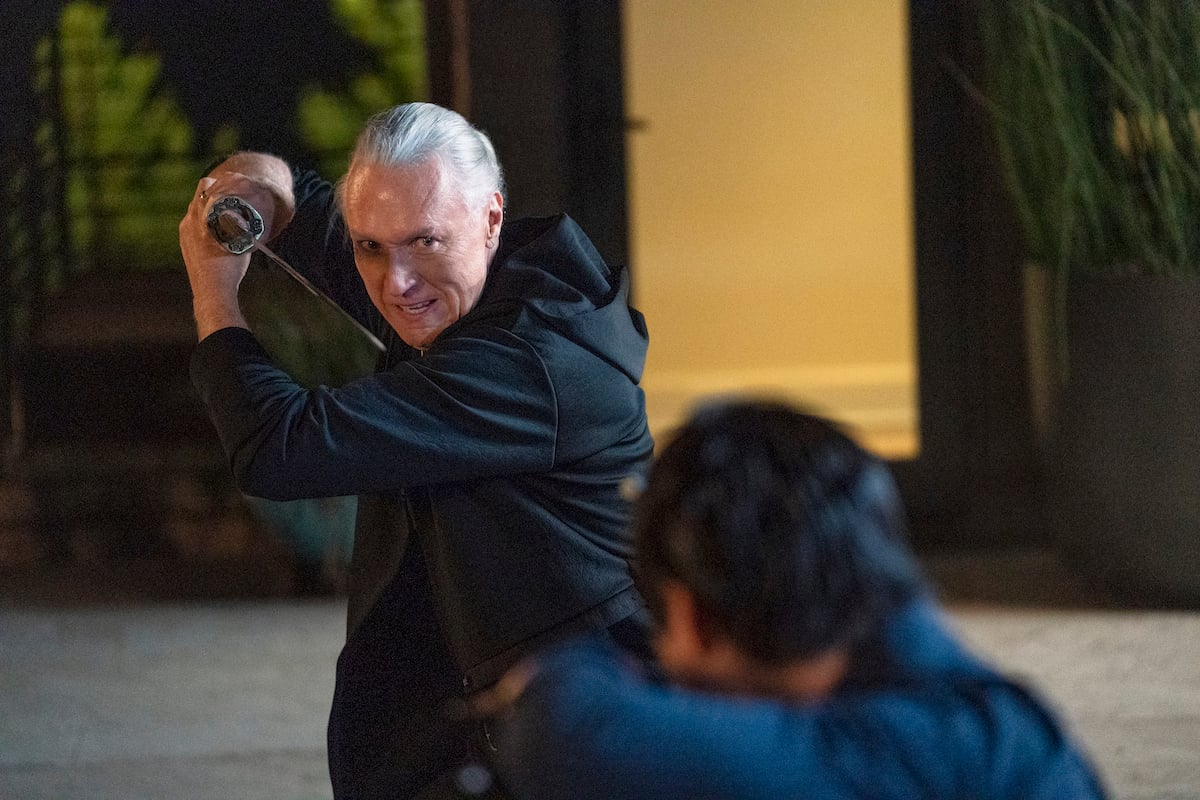 'Cobra Kai' Season 5: Thomas Ian Griffith holds his sword in a fight