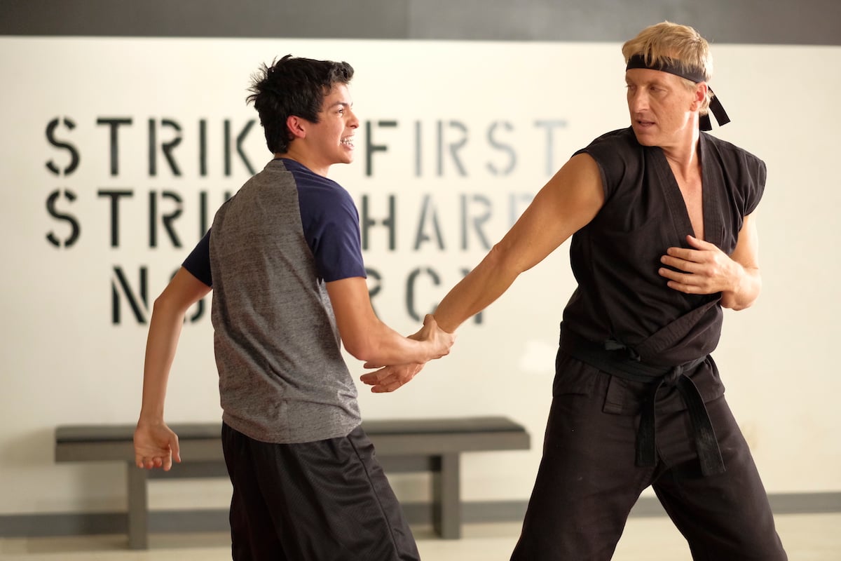 'Cobra Kai': Xolo Maridueña twists William Zabka's arm in the dojo