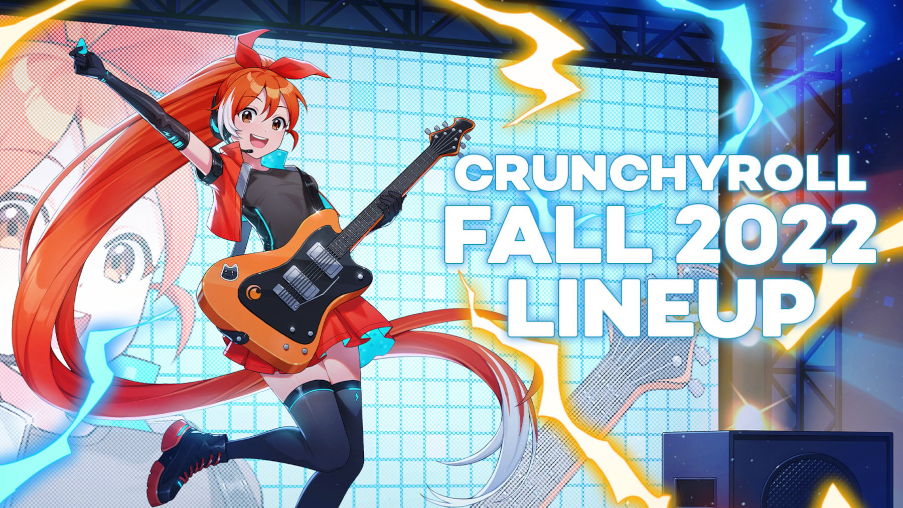 Key art for Crunchyroll's fall 2022 anime season. It features Hime holding a guitar.