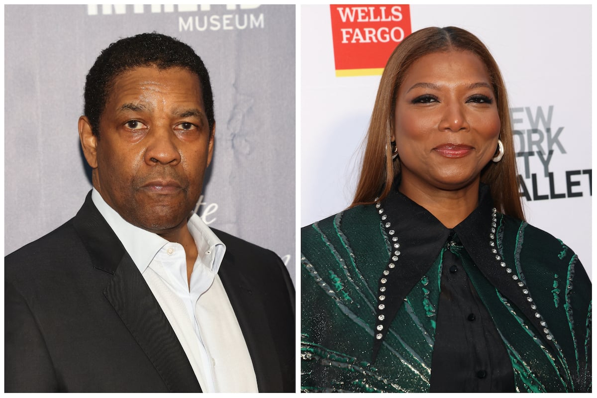 Side by side portraits of Denzel Washington and Queen Latifah