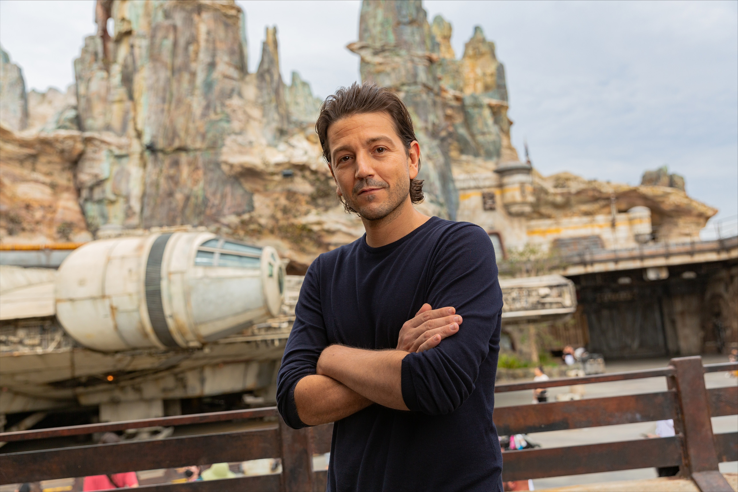 Andor star Diego Luna visits Star Wars: Galaxy's Edge at Disneyland Park