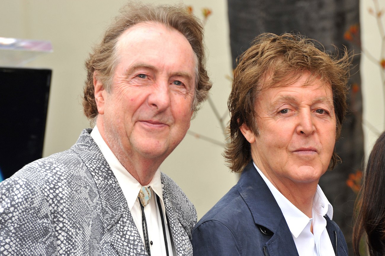 Eric Idle and Paul McCartney at George Harrison's Hollywood Walk of Fame ceremony in 2009.
