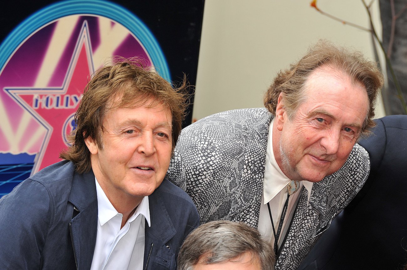 Paul McCartney and Eric Idle at George Harrison's Hollywood Walk of Fame ceremony in 2009.