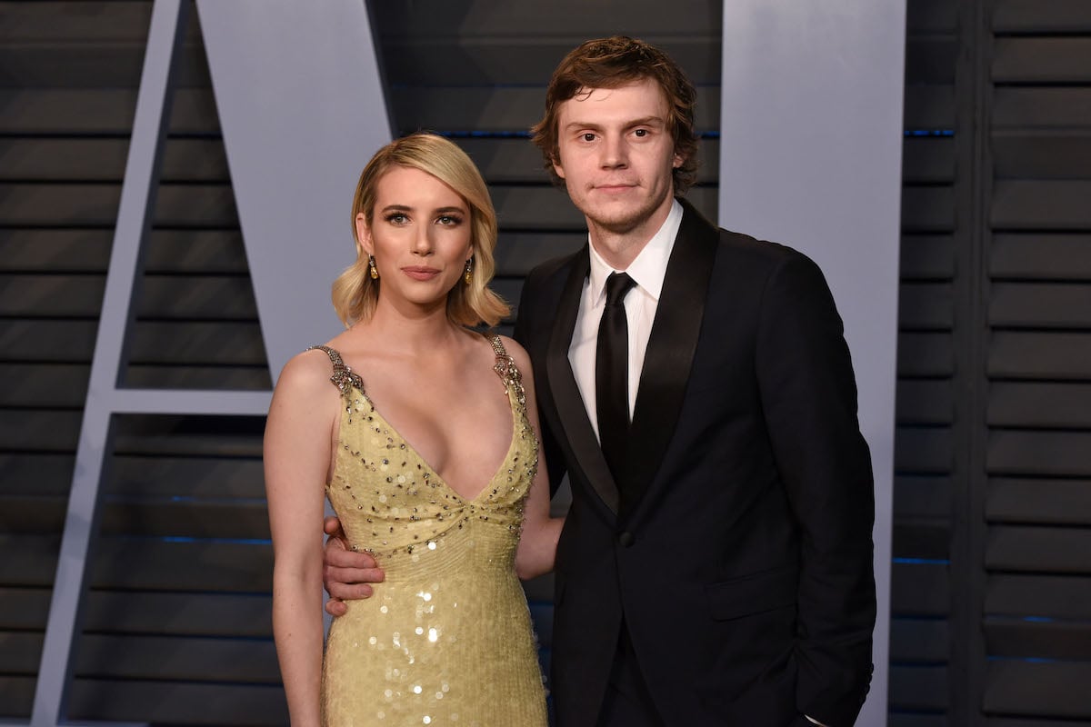 Emma Roberts and Evan Peters, who had to film a threesome scene for "American Horror Story."