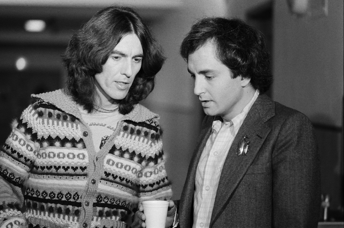 George Harrison with Lorne Michaels on 'SNL.'