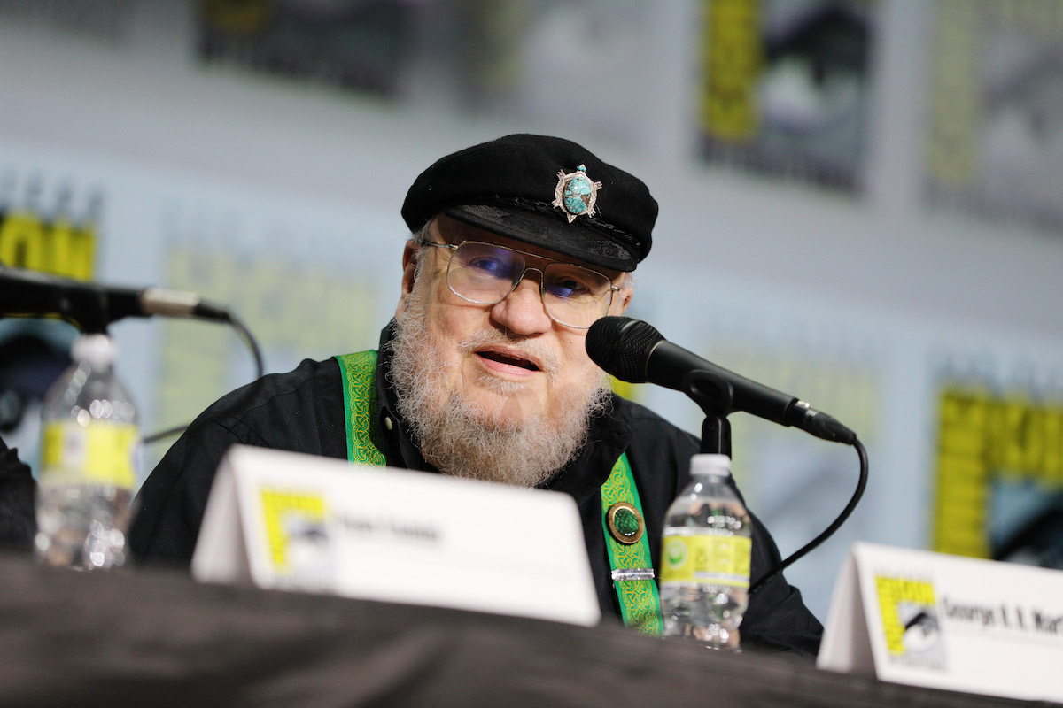 George R.R. Martin speaks onstage during HBO's "House of the Dragon" panel at Comic Con 2022