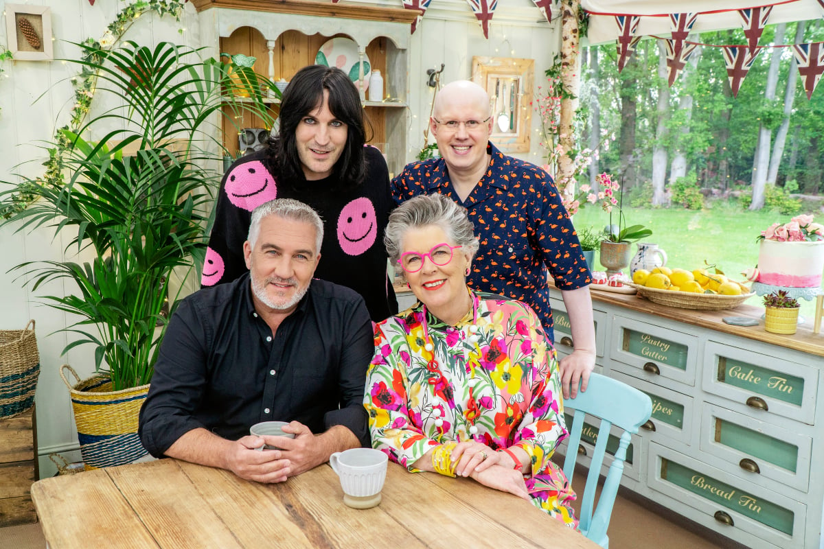 ‘Great British Baking Show’ judges Paul Hollywood and Prue Leith with hosts Matt Lucas and Noel Fielding