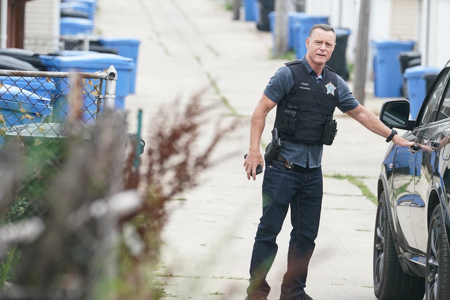 Hank Voight standing in uniform in the 'Chicago P.D.' Season 10 premiere