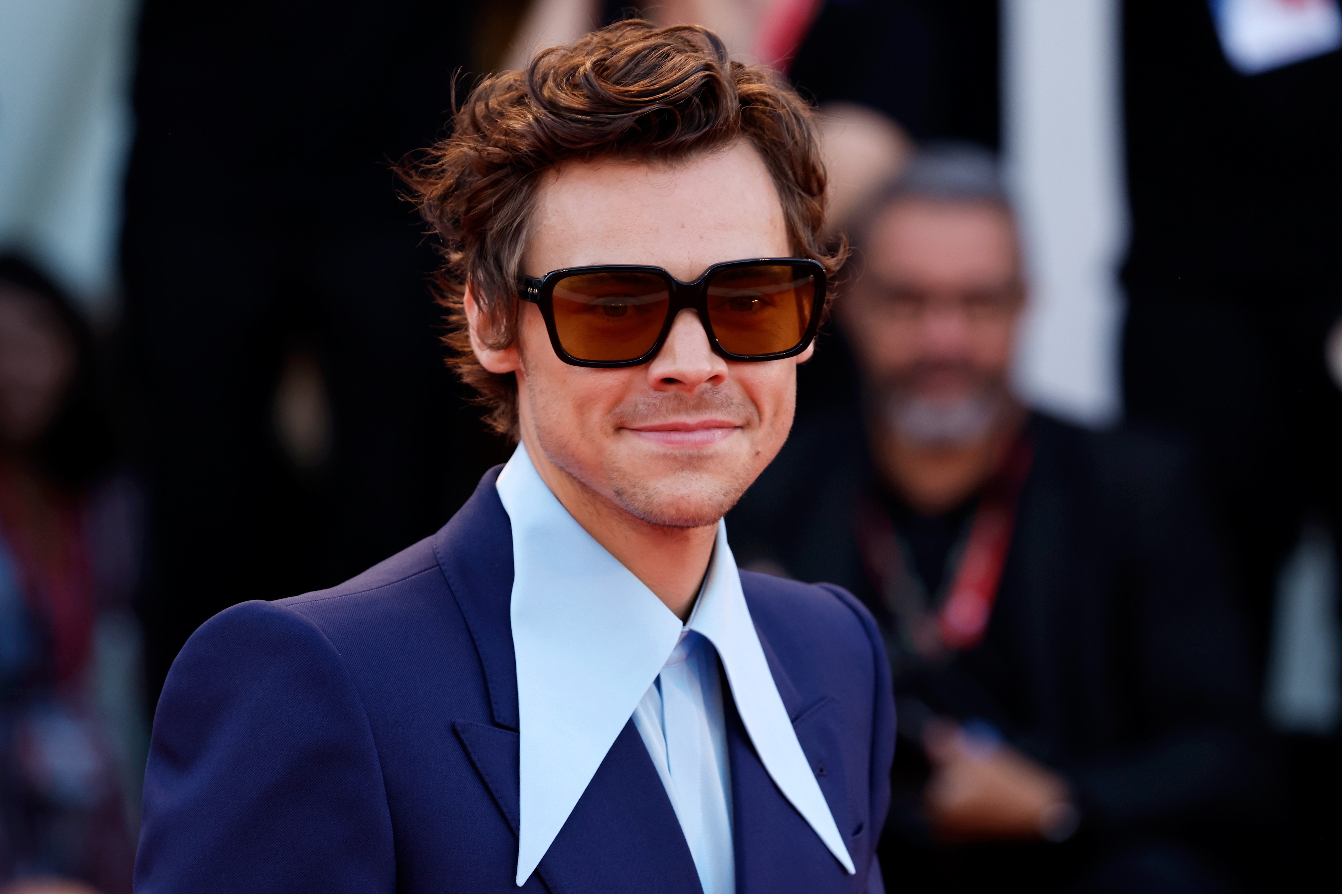 Harry Styles attends the 'Don't Worry Darling' red carpet at the 79th Venice International Film Festival