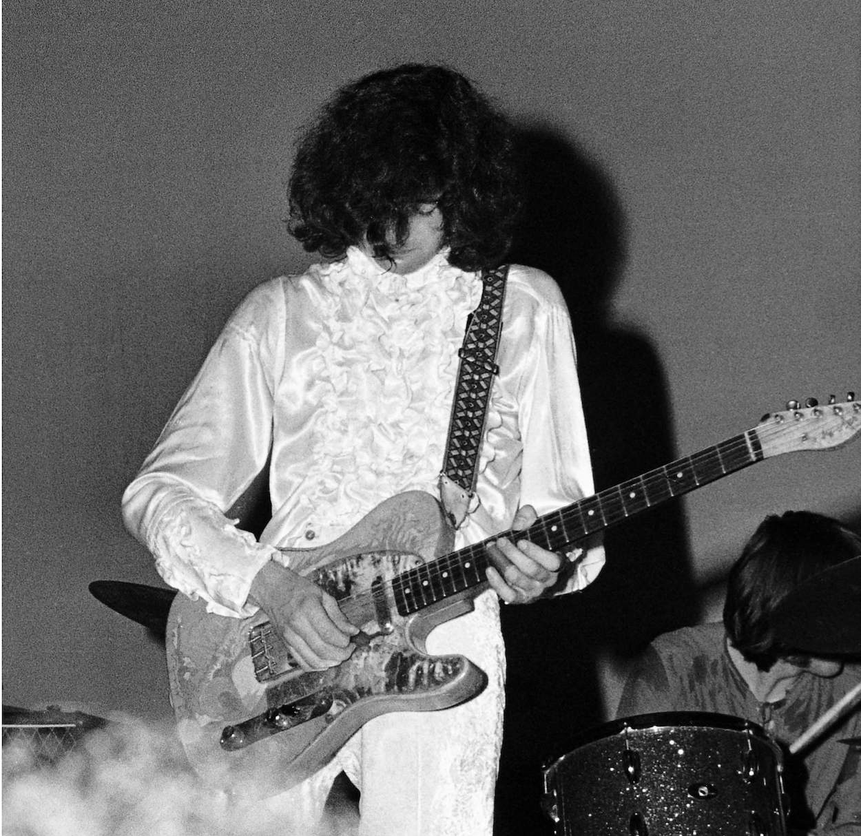 Jimmy Page plays a Fender Telecaster during a 1968 concert. Page received his first famous guitar when he turned down an invitation to join the Yardbirds a second time.