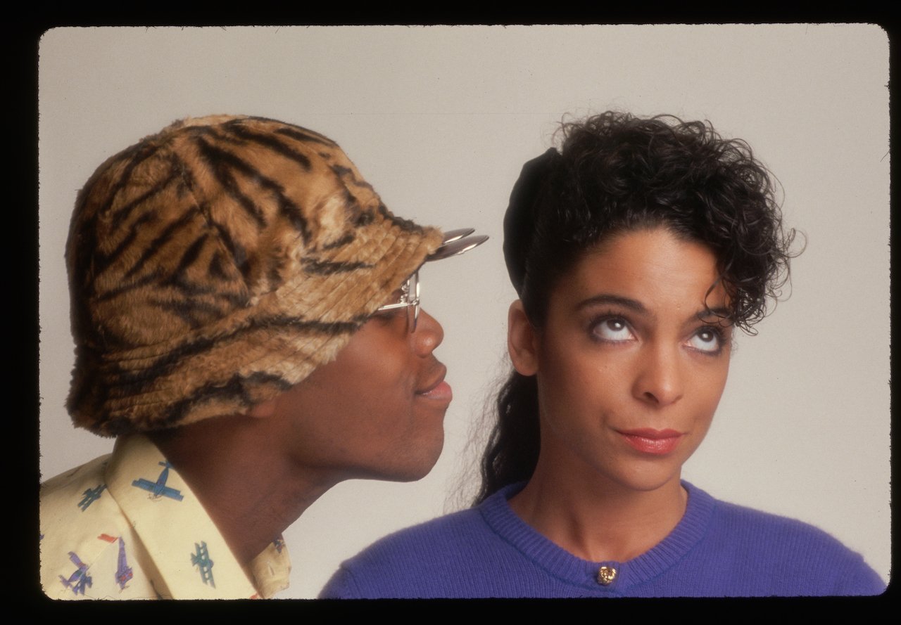 Kadeem Hardison and Jasmine Guy in promotional photo for 'A Different World;' Guy says the show ended for racist reasons