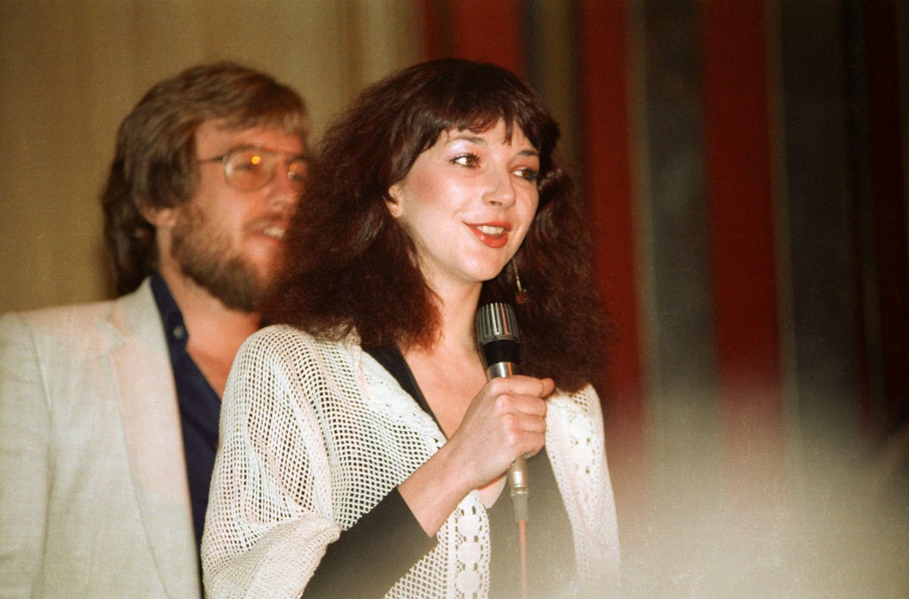 Kate Bush at the 1980 Kate Bush Convention at the Empire Theatre in Leicester Square in London