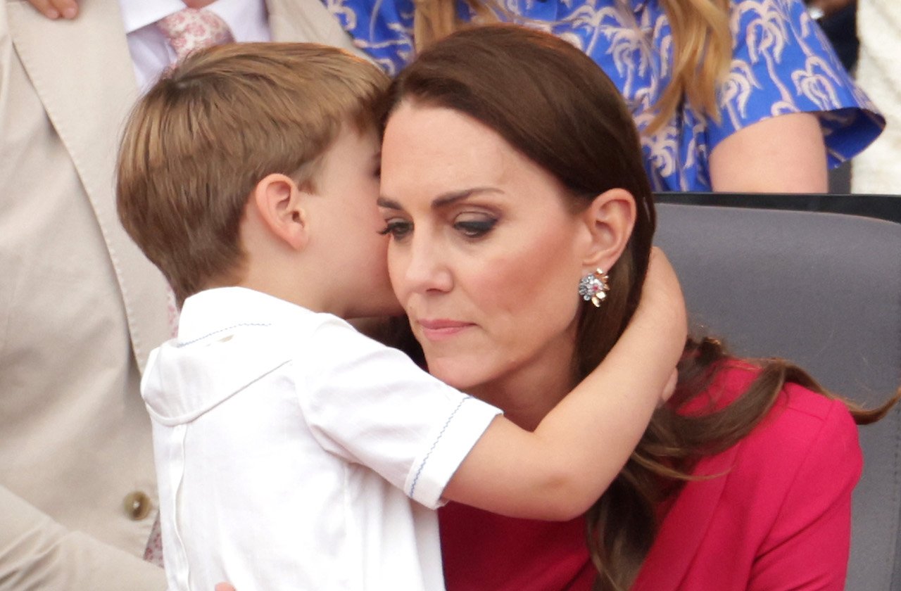 Kate Middleton said Prince Louis, pictured together in 2022, offered her support over the death of Queen Elizabeth II. 