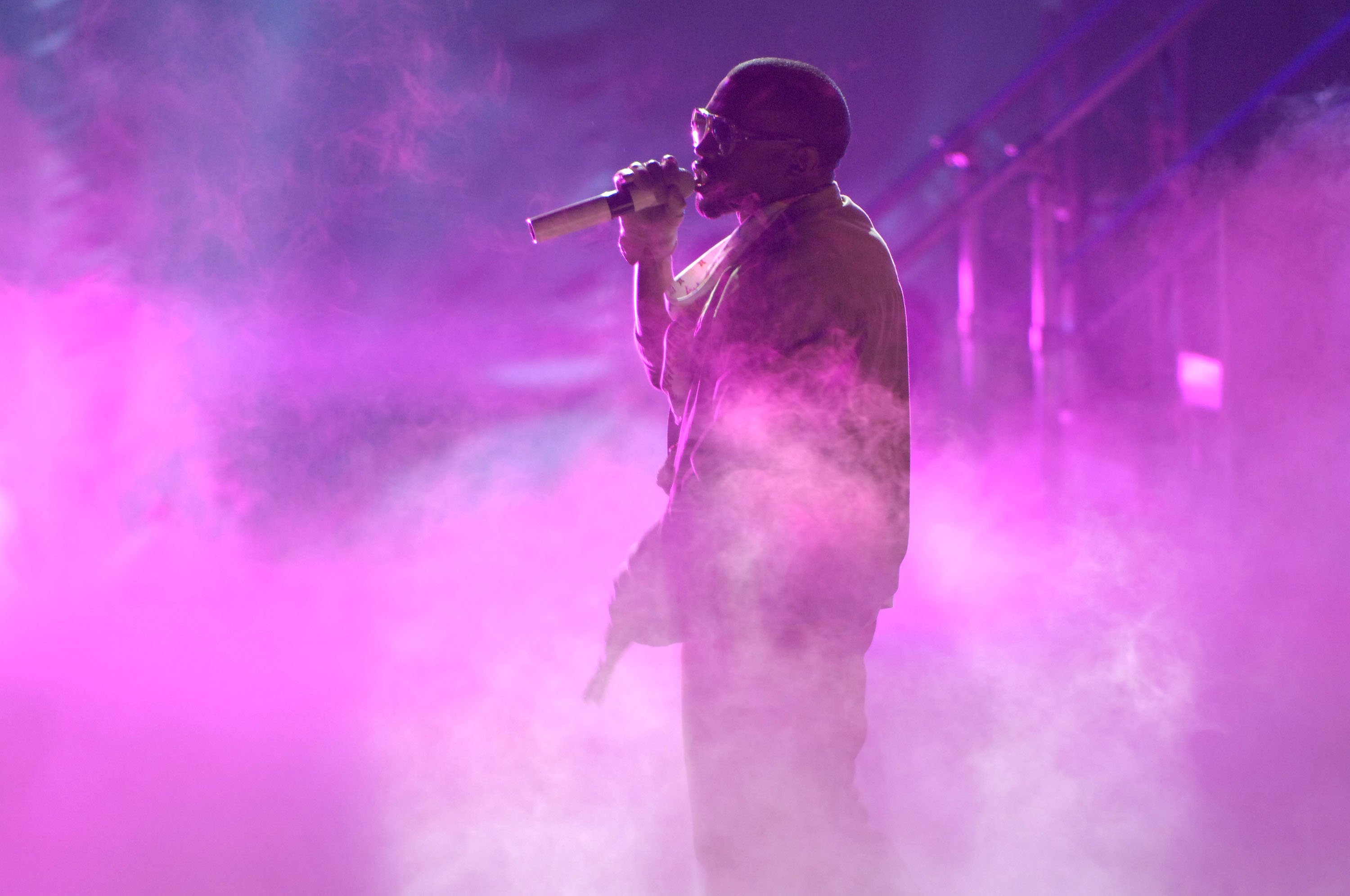 Kanye West performs 'Can't Tell Me Nothin' and 'Good Life' during the BET Hip Hop Awards 2007