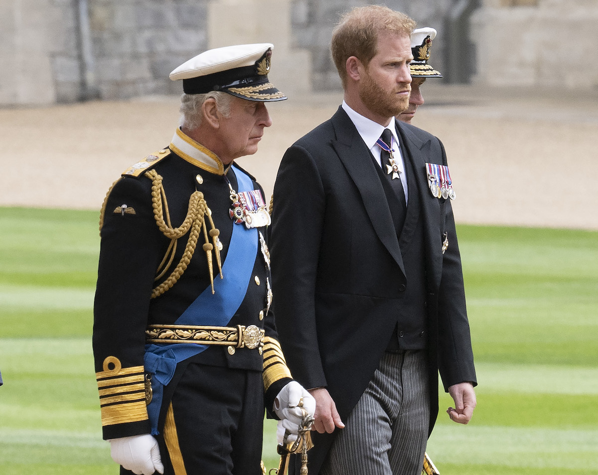King Charles and Prince Harry at the funeral of Queen Elizabeth, who, author Katie Nicholl says probably knew she 'couldn't do much' to 'forge a reconciliation' between Prince William and Prince Harry