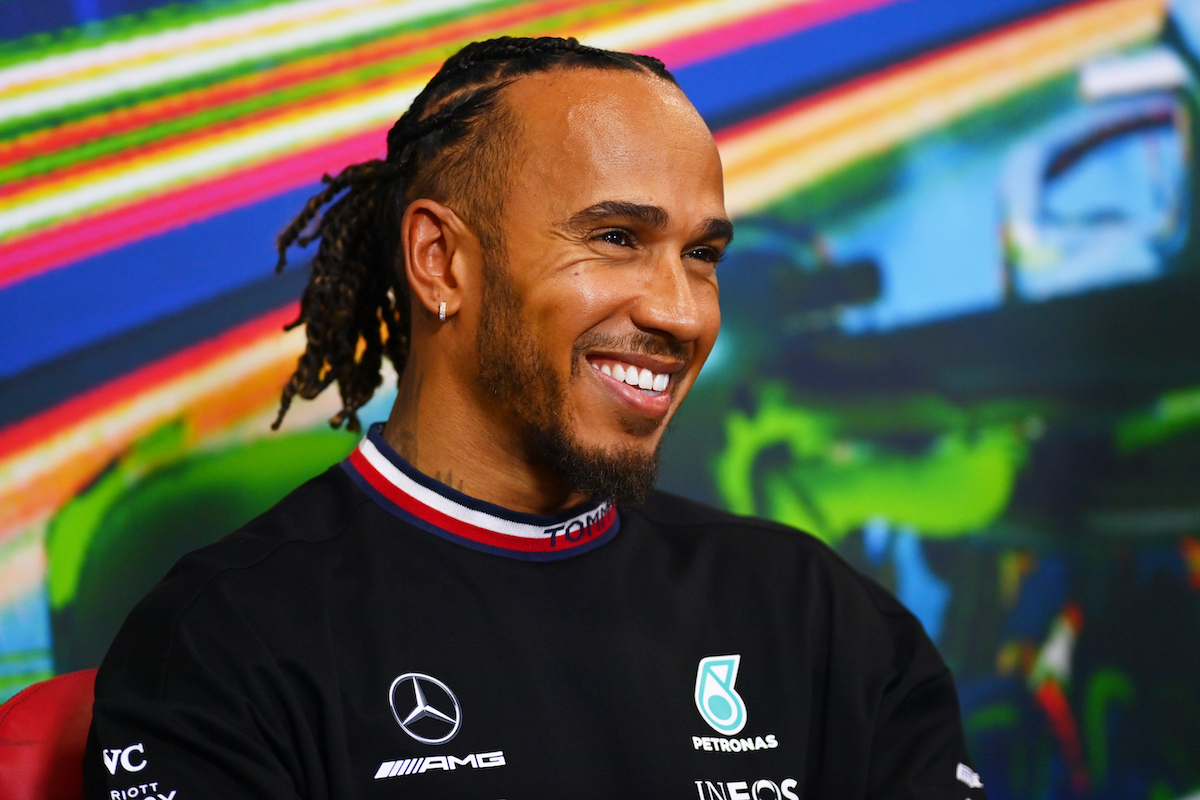 Lewis Hamilton smiling