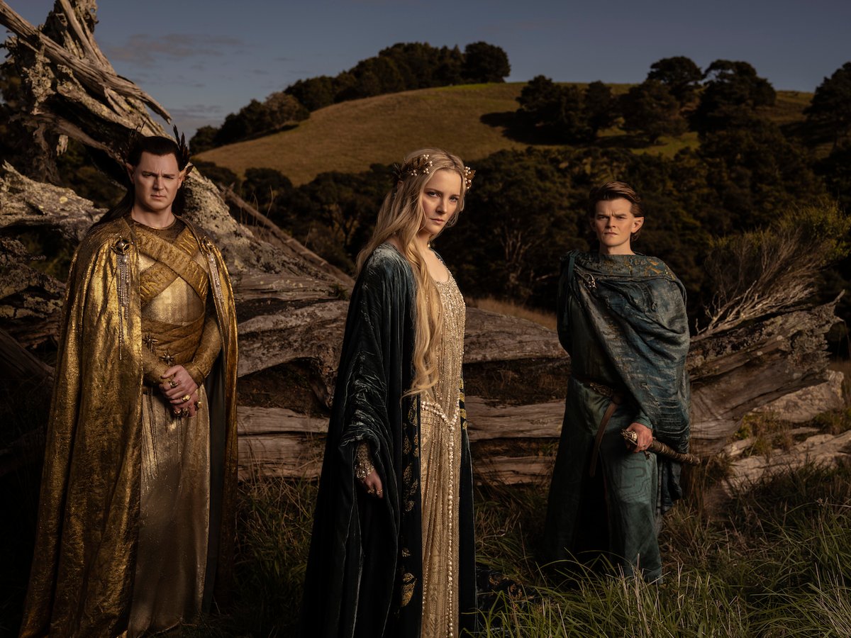 'Lord of the Rings: The Rings of Power' elves Gil-Galad, Galadriel and Elrond stand in Middle-earth